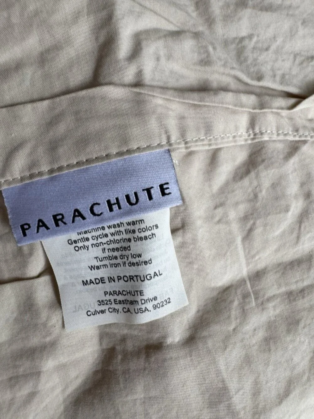 Parachute Single Pillowcase King Percale Cotton Side Envelope Light Khaki Tan